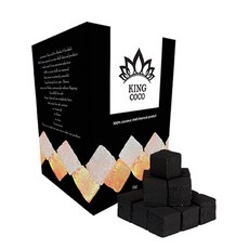 KINGCOCO CHARCOAL 1kg (큐브형72개) x 3Box SHISHA HOOKAH 물담배 시샤 후카 코코넛 야자 차콜 숯 고체 연료 바베큐 구이 토치 장작 캠핑 숯, 3박스