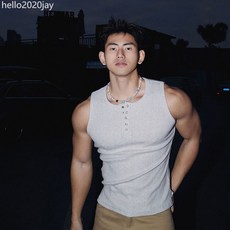亨利領潮牌緊身背心男夏季美式街頭高級感運動健身無袖坎肩上衣潮