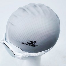 游泳泳帽 單色布帽 顆粒矽膠泳帽 具有防滑脫 防水保護頭皮 比賽泳帽 [JC的店], 1個, B-矽膠顆粒泳帽,灰色