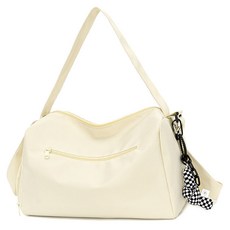 運動包 輕便瑜伽包 短途旅行收納包 獨立鞋袋健身背包, 米黃色【干濕分離+扭扭結掛件+防潑水】, 1個