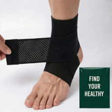 커벨 쫀쫀한 스트랩 얇은 발목보호대, 블랙, 2개