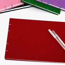 핸드메이드 크로키북 드로잉북 A4 36매, 와인버건디