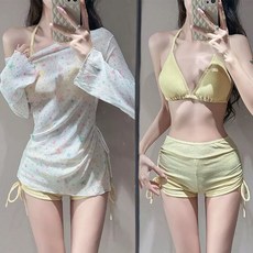 泳衣女款2025新款長袖防曬小清新星星印花甜美純欲風沙灘游泳衣