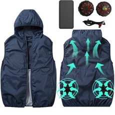 에어컨 조끼 +보조배터리10000mAh 선풍기조끼 여름 쿨링 아이스 조끼 USB 선풍기 옷 여름 현장 아이스 에어컨옷 작업복 냉풍조끼 여름 러닝 등산 아이스 조끼