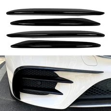 호환 차량 전면 안개등 장식 커버 ABS 메르세데스 벤츠 E 클래스 W213 E200 E300 E260 4 개, 02 Glossy Black