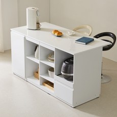 레이나 E0 높이 830 광파 아일랜드 식탁 홈바테이블 밥솥 서랍 수납장 DH1600_600, DH830_오픈형_1600X750(화이트)