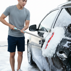 생활반점 SUV 차량용 미세기스방지 실크 세차용 밀대, 1개, 녹색