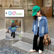 DO Kids童裝 台灣現貨-韓版字母印花牛仔外套 女童 春秋季新品 男童 兒童 中小童 大童 長袖上衣 外套 夾克