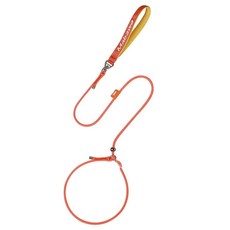강아지 목줄 애견 개 미끄럼 방지 5피트 금속 스톱퍼 포함 - 내구성 있는 끌림 훈련용 리드 소형 중형 대형견용 편안한 손잡이 나일론 로프 엉킴 애완견 산책줄 보라색, 5 피트, 주황