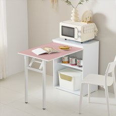 플레인홈 투스 접이식 테이블, 2단, 핑크