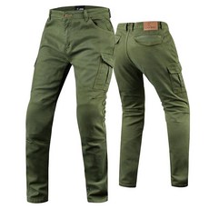 J.A.G. Motorcycle Riding Pants with Aramid Lining & CE Level 2 Armor – Twill Cargo Motorcycle Prot, 38W x 32L, 올리브 그린