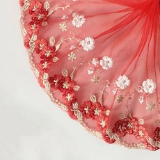 18 cm 폭 tulle 3d 수 놓은 꽃 바느질 바느질 액세서리에 대 한 페르시 레이스 원단 술 파티 공예 웨딩 드레스, 구리, 빨간 구슬, 1개