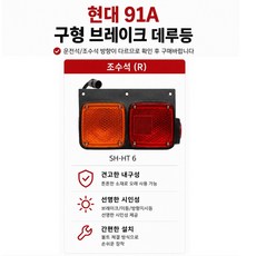 대성부품 91A 데루등 테일램프 현대트럭 후미등 빽등 리어램프 브레이크등 콤비램프 삼성 8톤 11톤 18톤 화물차 대형트럭 카고 덤프 레미콘 추레라 구형트럭용 후미등 램프 교체용, 1개, 91A데루등 조수석