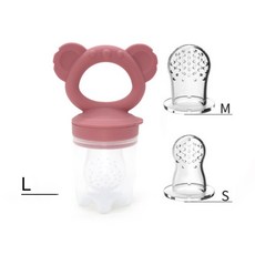 台灣FDA 贈3個網袋 咬咬樂 果汁咬咬樂 蔬果咬咬樂 副食品餐具, 無尾熊暗紅