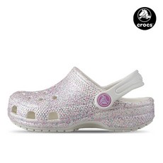 크록스키즈 클래식 클로그 글리터 아동 주니어 슬리퍼 샌들 오이스터 206993-159