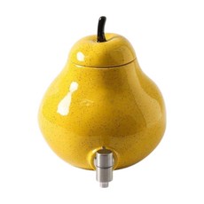 冷水壺帶龍頭 梨子造型 大容量耐高溫水桶, 1個, 梨子水俱, 黃色, 4L