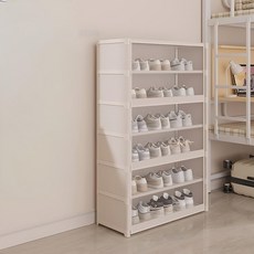Anystar 심플 조립식 신발장 현관 투명 신발정리대, 화이트, 1개