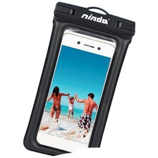 NISDA 帥氣漂浮氣囊手機防水袋 IPX8防水等級 適用iPhone 8 Plus/X/7 6吋以下手機通用, 經典黑, 天空藍, 清新桃