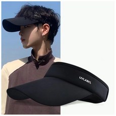 Surkat 스포츠 모자 자외선 차단 썬캡 썬바이저 남녀공용 골프모자, 블랙, 1개