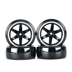 부드러운 드리프트 타이어 어댑터 1/10 RC 모델 자동차 차량 액세서리 사쿠라 D5 YOKOMO 63x26mm 12mm 4 개, B-Black White