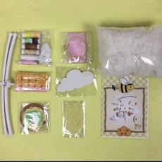 手工DIY捕夢網風鈴材料包 不織布甜點風鈴床鈴 打發時間手作DIY材料包 創意滿月禮物掛飾, 不織布床鈴材料包, 1個