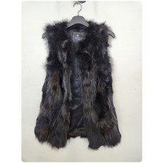 여0002543 진도모피 클레버 착한악동 코딱지 빈티지 천연모피 라쿤털 조끼 베스트