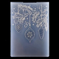 ECLATIS KWELLAM 3D 메리 크리스마스 공 소나무 가지 배경 플라스틱 엠보싱 폴더 카드 제작 스크랩북 및 기타 종이 공예용 4092605 265166