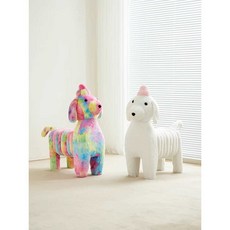 브리네가게 레인보우강아지벤치 유아의자 강아지스툴, 1개, 레인보우 강아지 / 견고한 목재 프레임