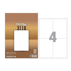 폼텍 LQ-3118 물류관리용 라벨 A4 4칸, 단품