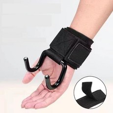 풀업 보조 헬스 스트랩 철봉 그립 데드리프트 훅, 1. 블랙 2개