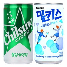 칠성사이다 190ml (10캔) + 밀키스 190ml (10캔) / 반반세트, 20개