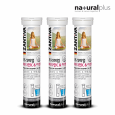 내츄럴플러스 잔티바 발포 비타민C 아연 90g, 20정, 3개