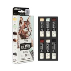 SENNELIER 申內利爾 油畫棒 固體油畫 迷你油畫棒6色套組 12ml, 虎斑貓色系, 1個