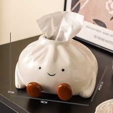 ins奶油風紙巾盒擺件輕奢高檔客廳抽紙盒家用茶几桌面裝飾品, 可愛包子紙巾盒