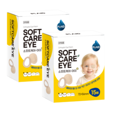 플레이드 소프트케어 아이 눈 사시 약시 교정 가림 안대 패치 피부 저자극, 2개, 15매