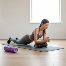 폼롤러 미니 엠보싱 3D입체형 마사지 목스트레칭 운동, 퍼플