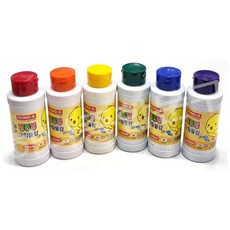 동아 노랑병아리 딩동댕 그림 물감 세트, 200ml, 6색A(빨주노초파보)
