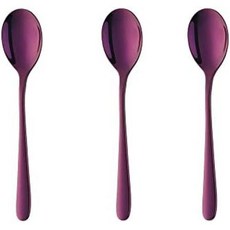 일본 직배송 티스푼 커피스푼 디저트스푼 2개 세트 18-8 스테인리스 스틸 소재 가볍고 세련된 티타늄 마감 식기세척기 사용 가능 다양한 색상실버 로즈골드 제공, 6)보라