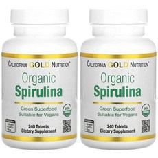 CGN 오가닉 스피룰리나 Organic Spirulina 500mg 240정 2병, 2개