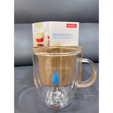 Bodum 藍瓶咖啡聯名雙層隔熱玻璃杯 10oz 附把手, 1個, Bodam聯名雙層玻璃杯10oz(把手)