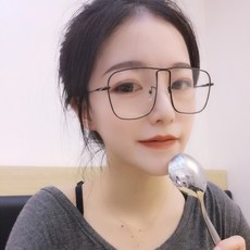 2018最新韓版微圓框平光鏡 外拍 自拍 百搭 網美 網紅 文青, 1個, 銀色
