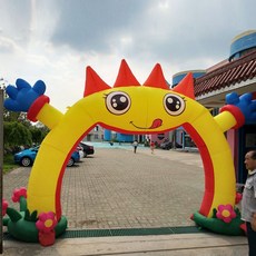 출입문 에어바운스 어린이 입장 문 환영 행사 축제 야외 놀이기구 놀이터, C. 5m 태양 스마일 도어
