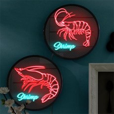 아트박스/꾸밈 nw157-LED액자25R_네온느낌새우, 타입1