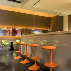 玻璃鋼吧檯椅 戶外休閒高腳凳 三節腳踏 白色/黑色/紅色/綠色/藍色 YMD-01, 詳見包裝, 詳見包裝, 【橙色小號】玻璃鋼高腳凳