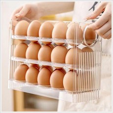 3단계란트레이 계란 보관 트레이 3단 에그트레이 30구 계란보관함, T
