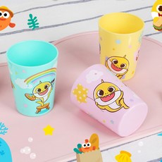 핑크퐁 아기상어 유아 컵 어린이 아동 캐릭터 물컵 3p 3377, 1개