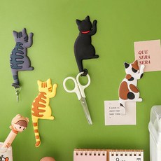 ANTS 貓咪造型冰箱磁鐵掛鉤 5入, 灰色的