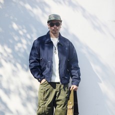 浩來創念 53606-水洗破壞底特律夾克，復古水洗工藝，時尚有型，耐磨舒適, 1個