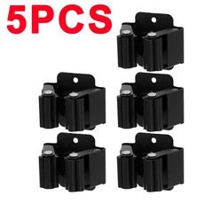 1-10개 스테인리스 스틸 대 빗자루 홀더 벽걸이 녹 방지 보관 훅 욕실 주방 정원 도구 정리함, 05 Black-(5PCS)