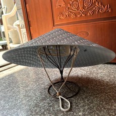 第2代 大檐防雨塑料斗笠帽 釣魚帽, 灰色